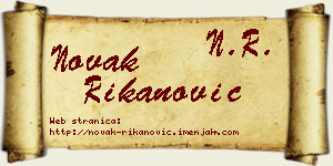 Novak Rikanović vizit kartica